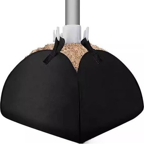 Base portátil para sombrilla con asa, bolsa de lastre, 40 x 40 x 42 cm, base para sombrilla, sacos de arena, tela Oxford, negra (1/5)