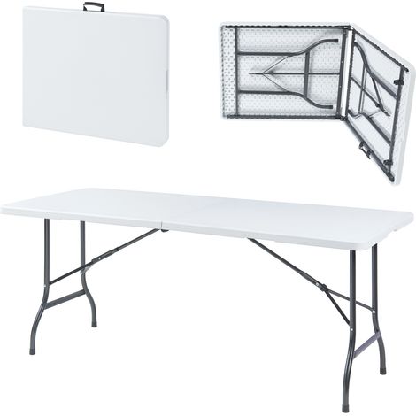 Klapptisch Ljusnarsberg 180x75x72cm Kunststoff Weiß [en.casa]