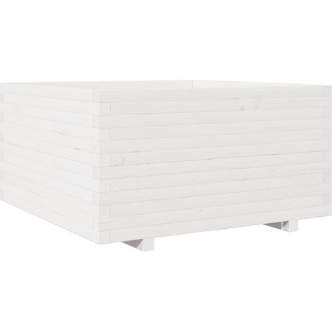 Vassoio per fioriera aiuola rialzata piante fiori terrazza giardino 90 x 90 x 49,5 cm legno di pino massiccio bianco 020038057