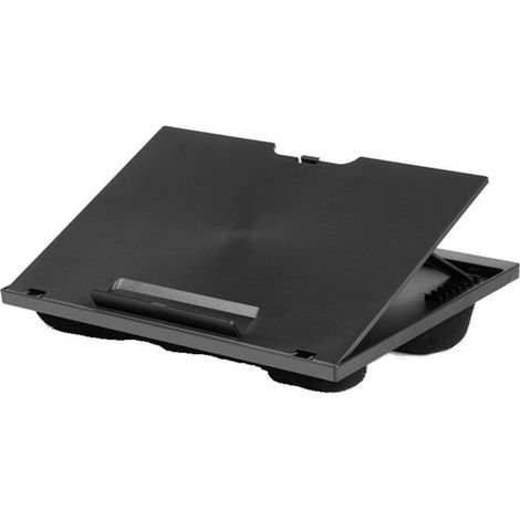 Supporto per laptop, tavolino regolabile per laptop da grembo, supporto per laptop con imbottitura sul fondo, poggiagambe, nero (1/5)