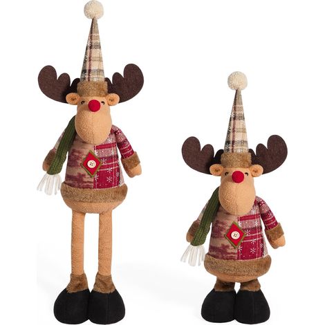Poupée télescopique décorative de Noël, figurine de poupée pour table, cheminée, décoration de Noël, cerf (1/3)