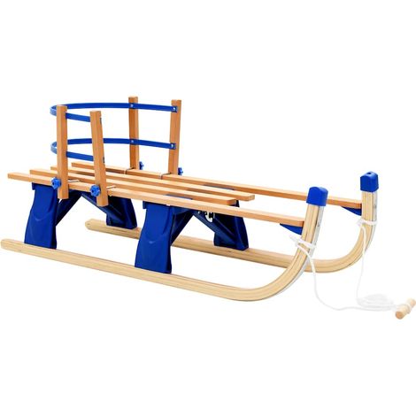 Klappschlitten mit Rückenlehne Holz 119 cm
