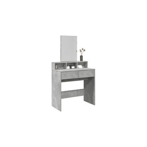 Coiffeuse avec miroir gris béton 80x41x144,5 (1/5)