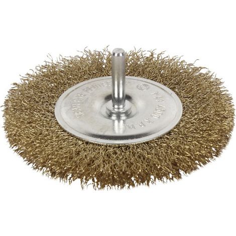 Cepillo Alambre Circular Ondulado Acero Latonado 0.3 mm Ø                          38 mm (1/2)