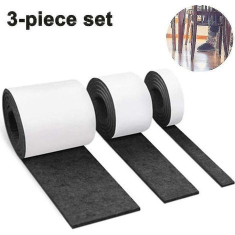 Fieltro autoadhesivo para muebles: 3 rollos de adhesivo antideslizante universal, recortable a la forma deseada.