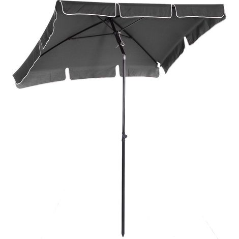 Parasol Parasol De Plage Avec Protection Uv, Pliable Pour Jardin Et Balcon, Gris Et Noir (1/3)