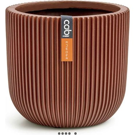 Pot Groove plastique forme eggpot H 13 x D 14cm Rouge - dimhaut: H 13 cm - couleur: Rouge