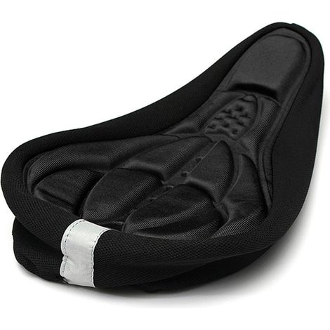 Housse de selle de vélo en gel silicone, coussin de siège noir confortable pour cyclisme (1/5)