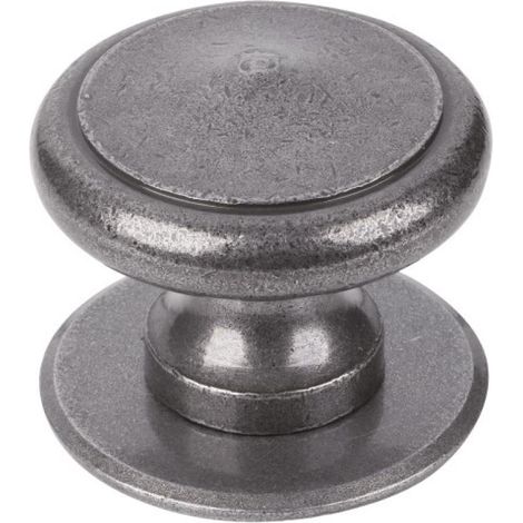 Bouton de porte fixe 47 martelé finition fer patiné cémenté diamètre 75 mm - BOUVET (1/2)