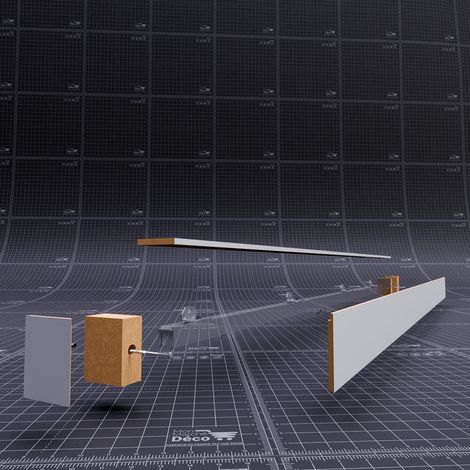 Mon Marché Déco – Cache-rail coulissant 'U' blanc – Pour portes coulissantes – Installation facile sans outil – Ajustable et peinturable pour décoration intérieure