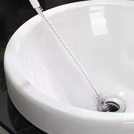 Brosse de nettoyage de canalisation 45 cm en acier inoxydable, outil flexible pour déboucher et nettoyer tuyaux, évier, lavabo, douche, baignoire et évacuations domestiques (1/5)