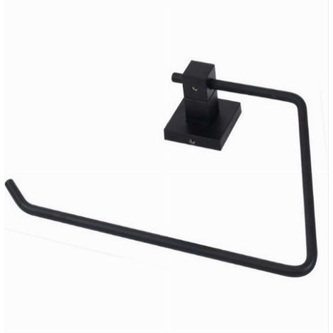 Porta Asciugamano Ad Anello Aperto Da Muro In Acciaio Nero Arredo Da Bagno 79983 (1/3)