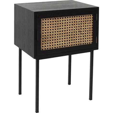 Table de chevet 1 porte en cannage (1/4)