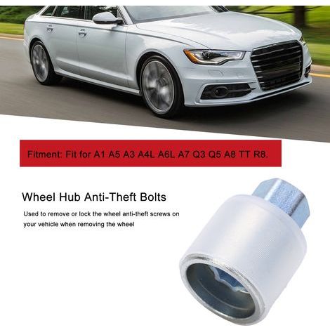 XModel Diebstahlsicherungsschlüssel für Radabzieher, kompatibel mit Audi A1 A3 A4 A5 A6 A7 A8 TT Q3 Q5 R8