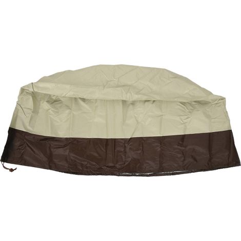 Fire Pit housse 210D Oxford tissu 36 pouces D x 24 pouces H beige et marron (1/5)