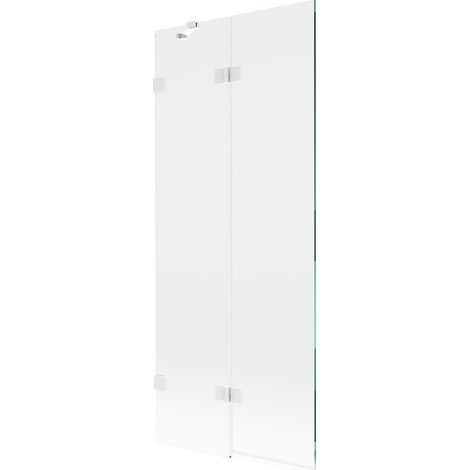 Mexen Lunar Duschwand, 2-teilig, links 80 x 150 cm, transparent, weiß - 897-080-100-20-00-L (1/5)