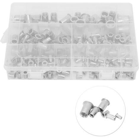 Ensemble de 205 écrous à sertir en acier inoxydable, écrous à sertir à tête plate assortis, pièces métalliques (1/5)