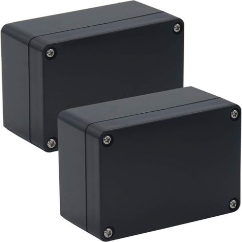 Sollbry 2 Pièces Boîtes de Jonction Etanche, Boite de Derivation,Boîtier de Projet Etanche Electrique Exterieur,Boîte de Connexion de Câbe-100x68x50mm/Noir (1/5)