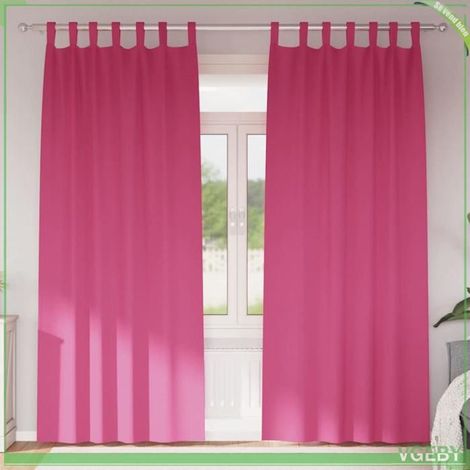 Rideaux occultants - FAFEISY - Tissage triple - Rose vif - 260 x 140 cm - Bloque 80–90% lumière (1/5)