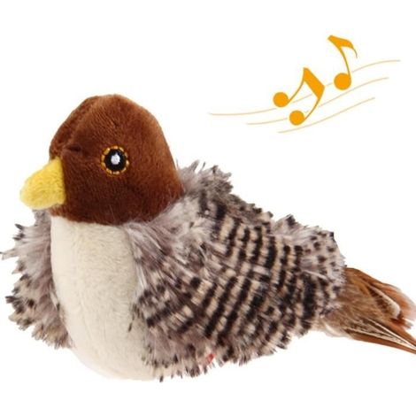 Jouet interactif pour chat - PRUMYA - Oiseau gazouillant - Peluche - Lavable - Pour chats d'intérieur (1/4)