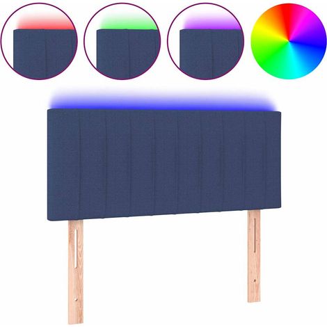 Maison Exclusive - Testiera a LED Blu 90x5x78/88 cm in Tessuto (1/5)