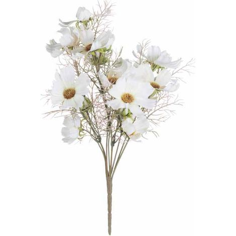 Cosmos Spray Artificial Flower - Plastic - L17 x W22 x H36 cm - Cream