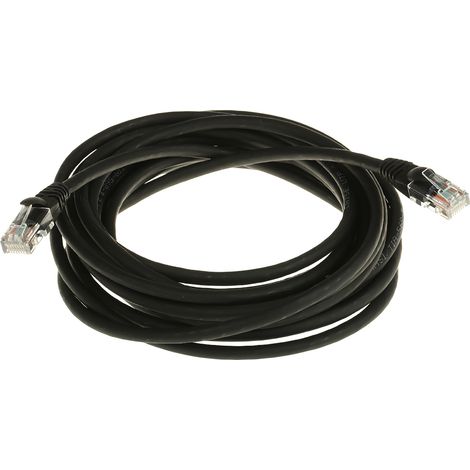 Câble Ethernet cat 5e Avec connecteur gaine LSZH Noir / , U/UTP, 5m ( Prix pour 1 )