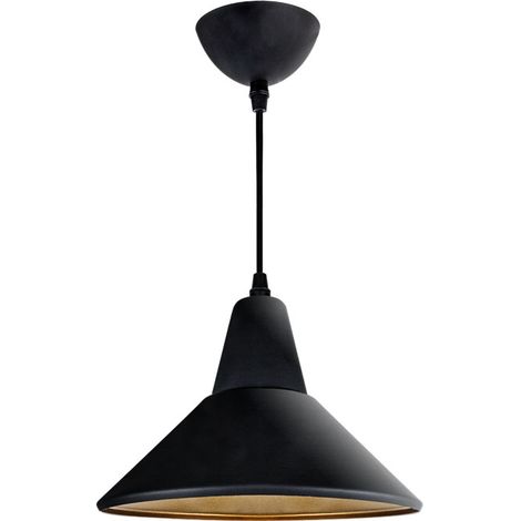 Colgante GILBERTO 1xE27 Al.Reg.xD.22cm Negro/Oro (1/2)