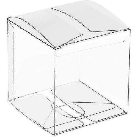 w HJyang 50 boîtes en plastique transparent pour cadeaux, boîte d'emballage en PVC, boîte à bonbons transparente, cadeau de mariage NV8 MWG (1/5)