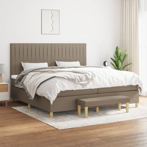 Boxspringbett mit Matratze Taupe 200x200 cm Stoff (1/5)