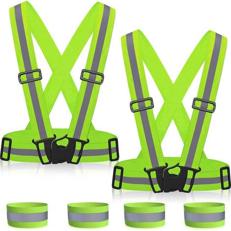 Gilet de sécurité réfléchissant et ajustable pour la course à pied, le vélo et la moto (1/5)