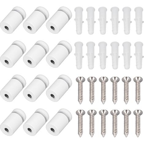 Lot de 12 vis d'écartement en acier inoxydable pour panneaux muraux publicitaires, clous pour acrylique 16 x 25 mm (1/5)
