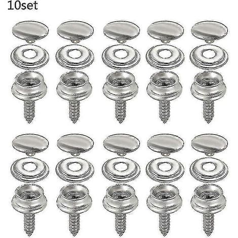 Kit de 10 fixations à pression en acier inoxydable pour tente, bateau, yacht, bâche, outils, douilles et boutons (1/5)
