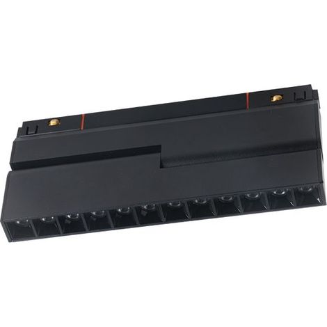 Spot LED Encastrable Magnétique Linéaire Orientable 12W Noir Sablé ZAMBELIS 20290 - 30 deg - Blanc chaud - 3000K