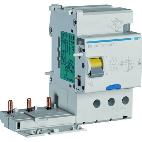Bloc différentiel 3P 25A 30mA type F - HAGER BDF325 (1/3)