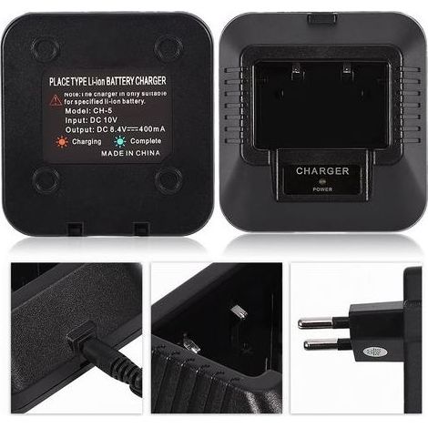Chargeur de bureau et adaptateur secteur pour talkie-walkie Baofeng UV-5R 5RA 5RE (UE) (1/5)