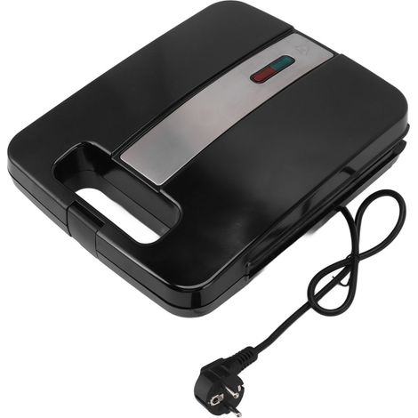 Appareil à panini électrique, machine à croque-monsieur avec plaques extra larges pour le petit-déjeuner, prise UE 220 V 1400 W, noir (1/5)