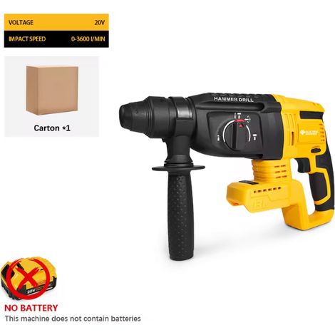 DEWALT Marteau perforateur sans fil Brushless 26mm, 4 vitesses réglables SDS‑Plus, outil nu, sans batterie ni chargeur (1/5)