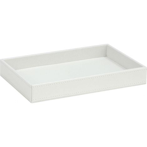 ANDREA HOUSE AX62317 Bandeja Vaciabolsillos Efecto Piel Blanco - ref: AX62317