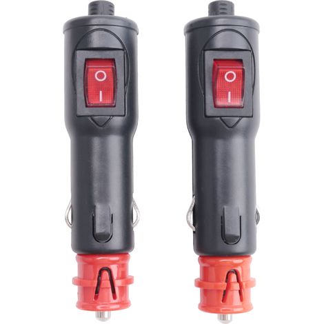 2 PièCes Adaptateur Secteur Connecteur 12V Prise de Voiture avec Fusible et Interrupteur 20Mm Cig/12Mm DIN pour éLectrique VéHicule Euro (1/5)