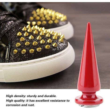 10 rivets et clous métalliques à pointes avec dos vissé pour la fabrication artisanale de cuir (rouge) (1/5)