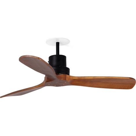 LANTAU RECESSED S Ventilator schwarz/Nussbaum