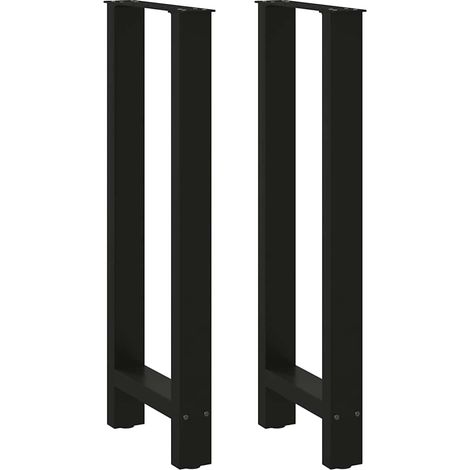 Bartischbeine Schwarz 2 Stk. 40x(100-101) cm Stahl (1/5)