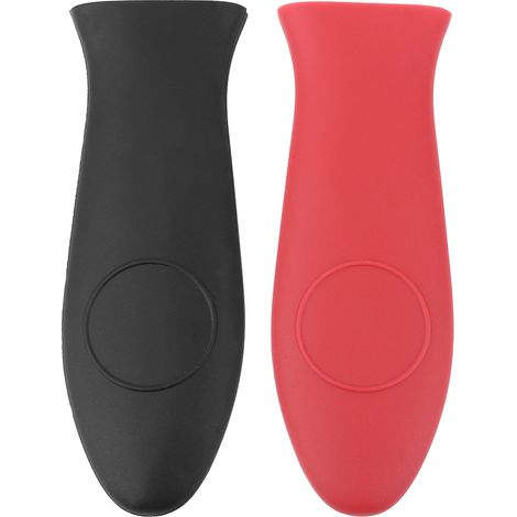 2PCS Poignée en silicone, anti-brûlure, flexible, trou de suspension, pour casseroles et poêles (1/5)