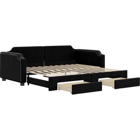 Maison Exclusive - Tagesbett Ausziehbar mit Schubladen Schwarz 80