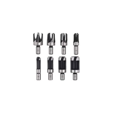 Set di 8 punte per tasselli in legno HSS, punte da trapano in acciaio al carbonio per tasselli in legno, punte da trapano coniche per tasselli in legno 6mm/10mm/13mm/16mm - Crezuo