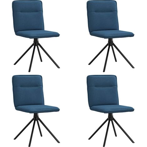 Maison Exclusive - Esszimmerstühle 4 Stk. Blau Stoff