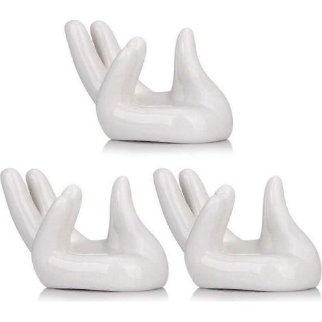3er-Set Keramik-Mini-Hand-förmige Luftpflanzenhalter, Teefilterständer, kleine Tillandsien-Töpfe, Behälter, Präsentationsständer, Heimdekoration
