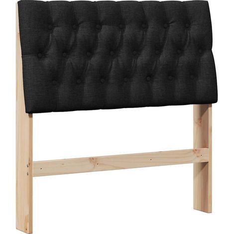 Tête de lit，Décoration murale capitonnée Noir 90 cm Pin massif CFW262023 (1/5)