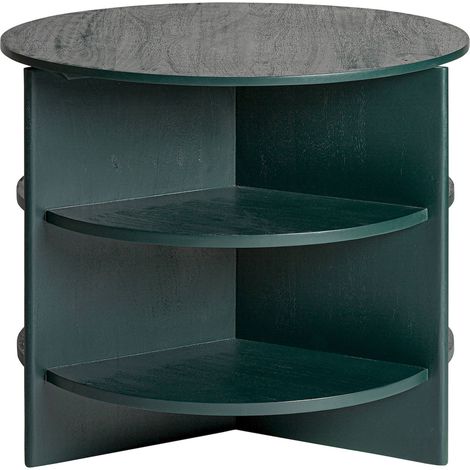 Table basse en bois de manguier vert style contemporain raffiné - Vert naturel bois clair (1/4)